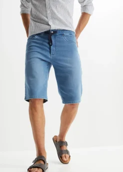 bonprix bonprix Shorts|Vaqueros>Bermudas vaqueras de chándal con corte cómodo y regular Denim claro
