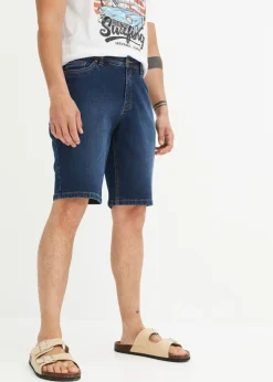 Hombre bonprix bonprix Bermudas vaqueras elásticas con corte normal (2 unidades)