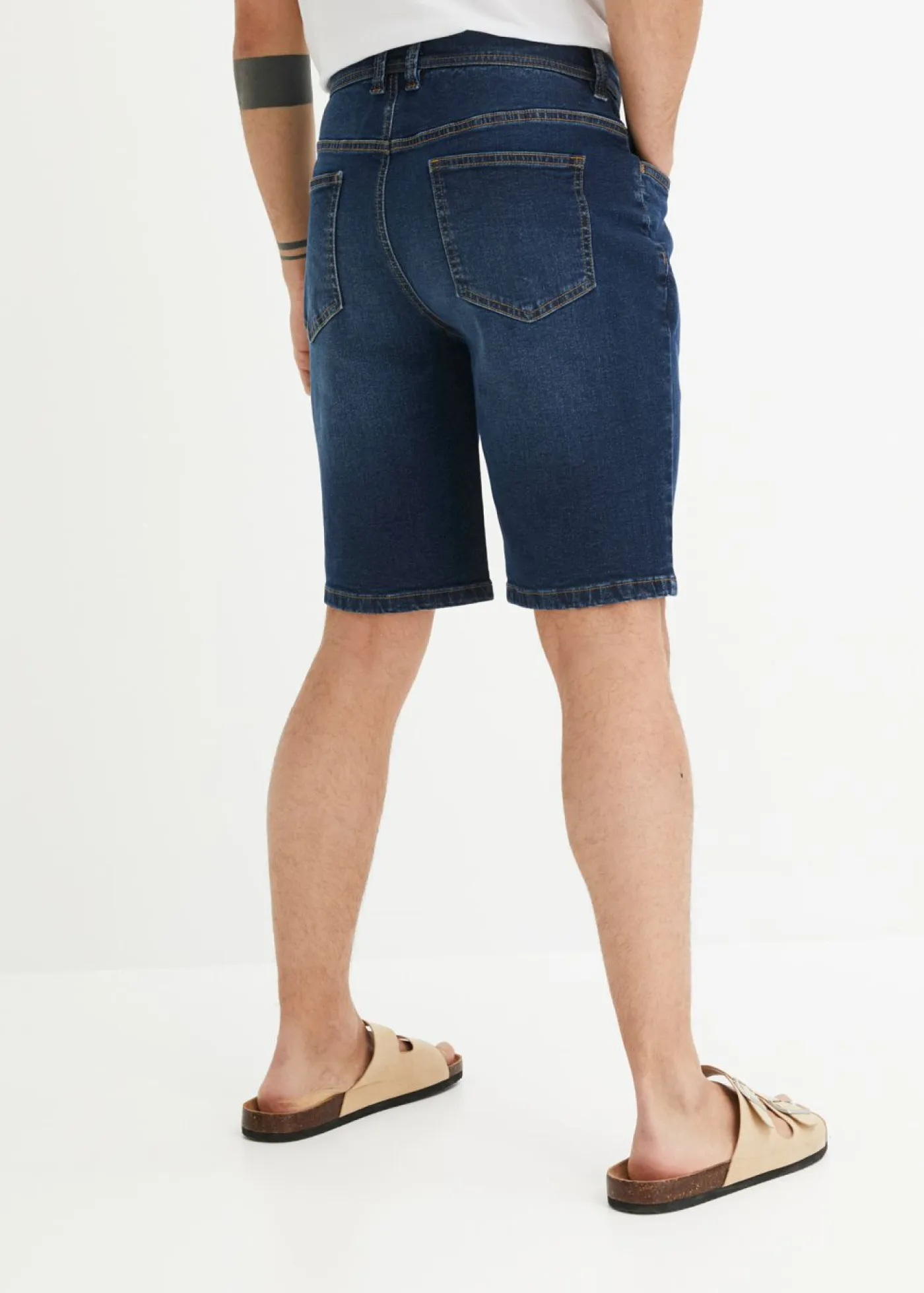 Hombre bonprix bonprix Bermudas vaqueras elásticas con corte normal (2 unidades)