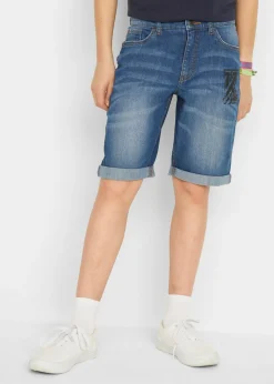 bonprix bonprix Ropa 9 A 16 Años·Jeans|Ropa 9 A 16 Años·Shorts>Bermudas vaqueras elásticas con corte ajustado Azul piedra