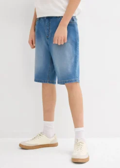 bonprix bonprix Ropa 9 A 16 Años·Jeans|Ropa 9 A 16 Años·Shorts>Bermudas vaqueras elásticas con corte normal (2 unidades) azul medio denim+azul oscuro denim