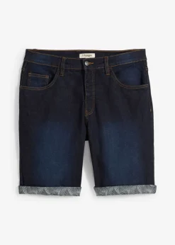 bonprix bonprix Shorts|Vaqueros>Bermudas vaqueras elásticas con corte regular denim oscuro