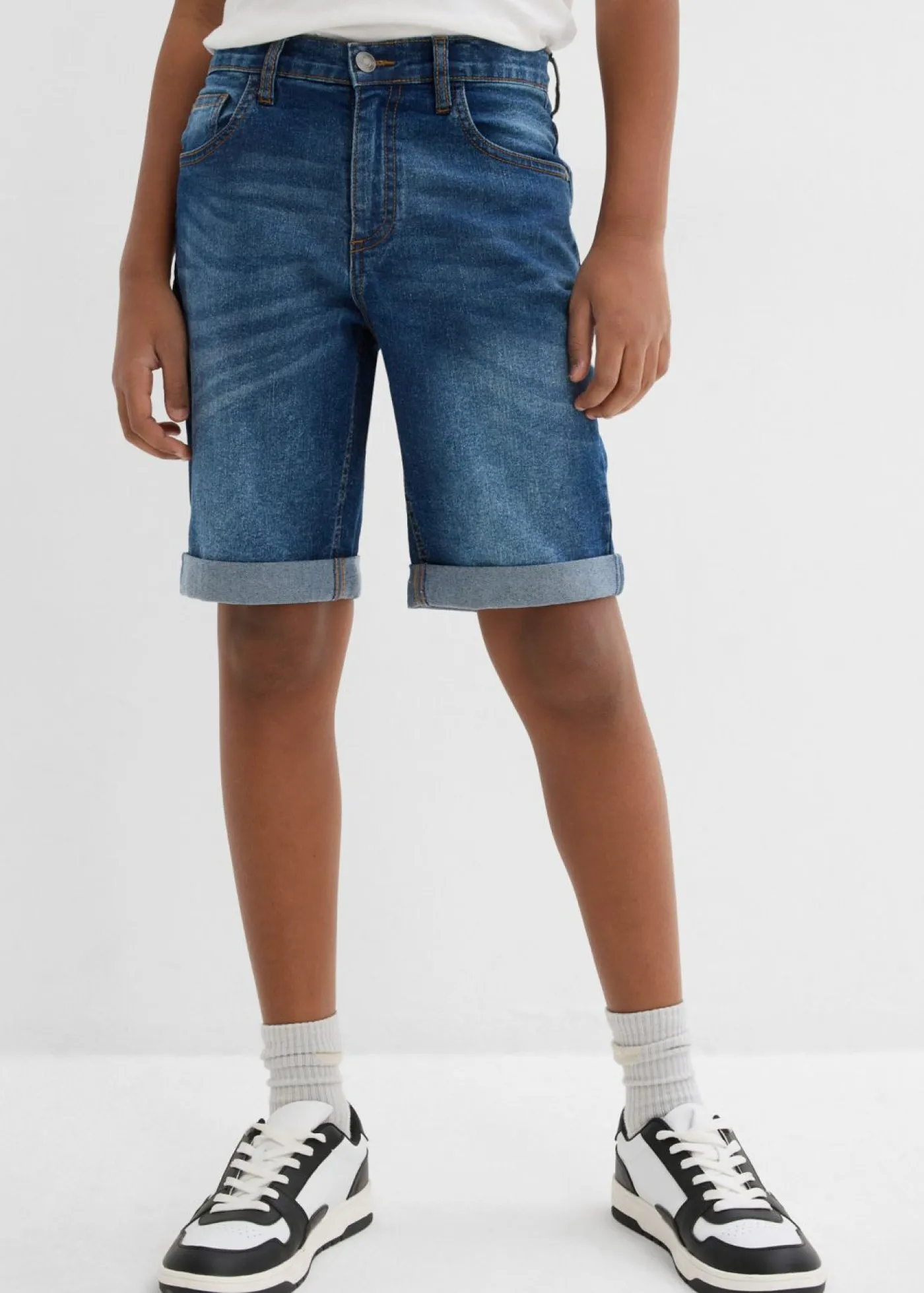 Niños bonprix bonprix Bermudas vaqueras elásticas con cintura ajustable y corte ajustado