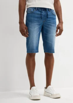 bonprix bonprix Shorts|Vaqueros>Bermudas vaqueras largas tipo chándal con corte regular Azul piedra