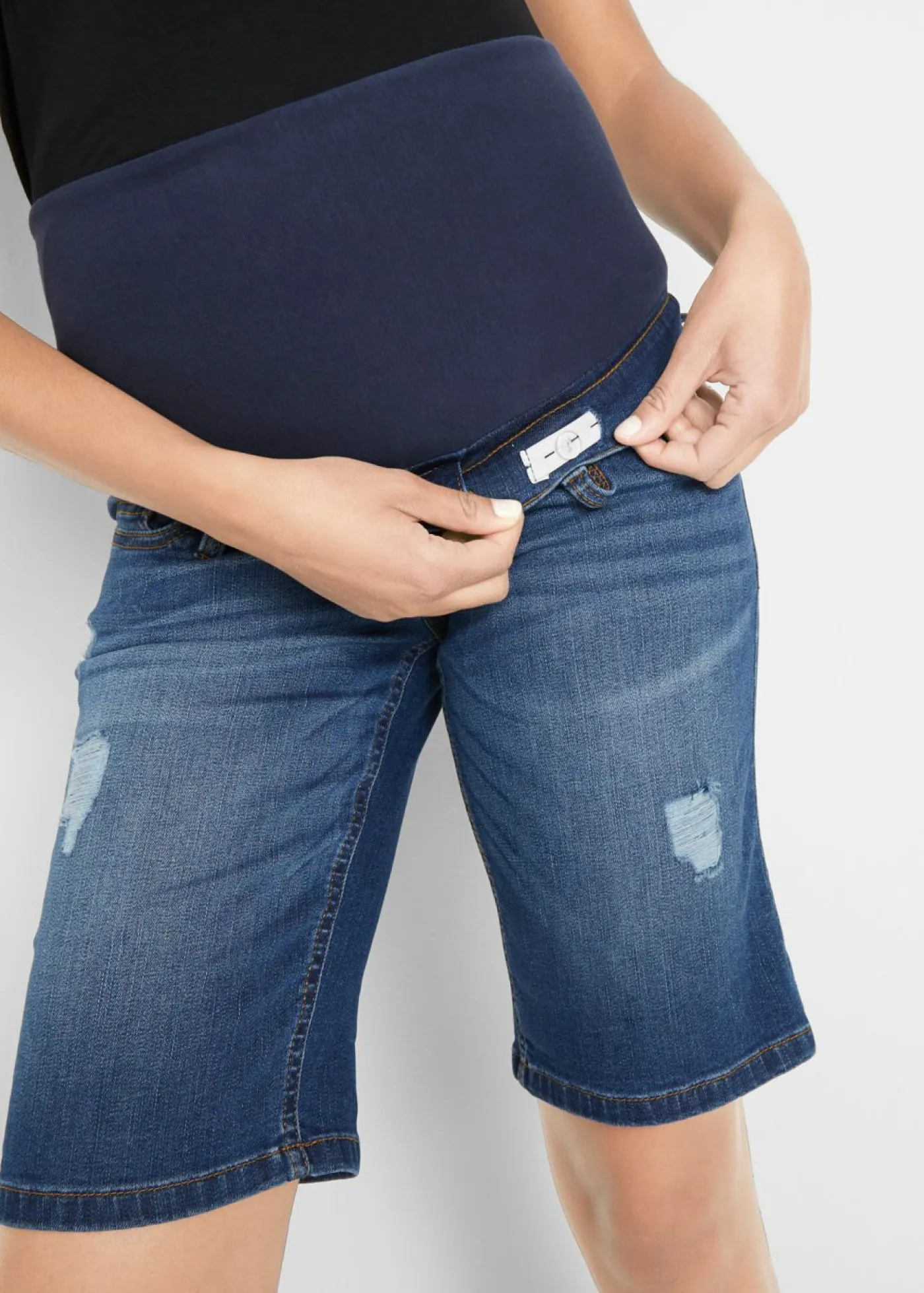 bonprix bonprix Premamá>Bermudas vaqueras premamá, regular fit Azul