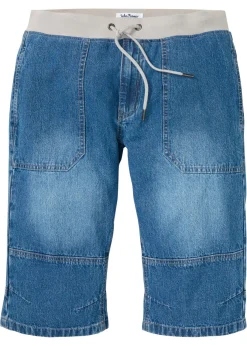 bonprix bonprix Shorts|Vaqueros>Bermudas vaqueras sin cierre, largas y ligeras, con cintura elástica, relaxed fit Azul piedra