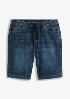 bonprix bonprix Shorts|Pantalones>Bermudas vaqueras sin cierre, ligeras, con cintura elástica, slim fit Denim azul oscuro