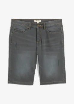 bonprix bonprix Shorts|Vaqueros>Bermudas vaqueras tipo chándal con corte holgado y regular Denim azul/gris