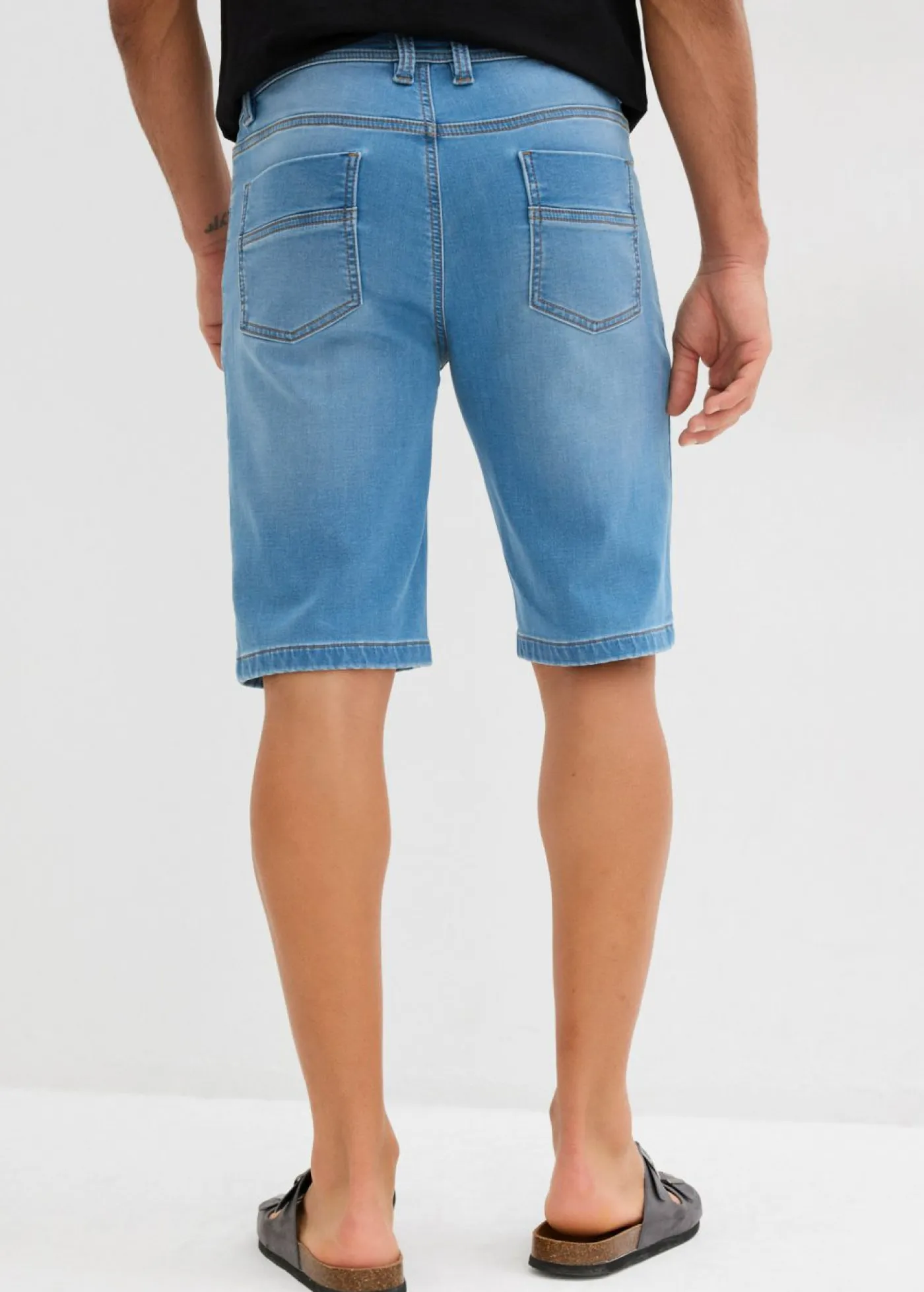 bonprix bonprix Shorts|Vaqueros>Bermudas vaqueras tipo chándal con corte slim (2 unidades) azul oscuro denim+azul claro denim