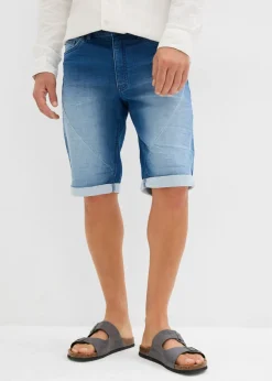 bonprix bonprix Shorts|Vaqueros>Bermudas vaqueras tipo chándal con corte relajado azul medio denim usado
