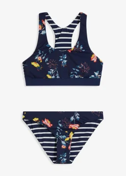 bonprix bonprix Bikinis>Bikini bustier reversible (2 piezas) Azul estampado