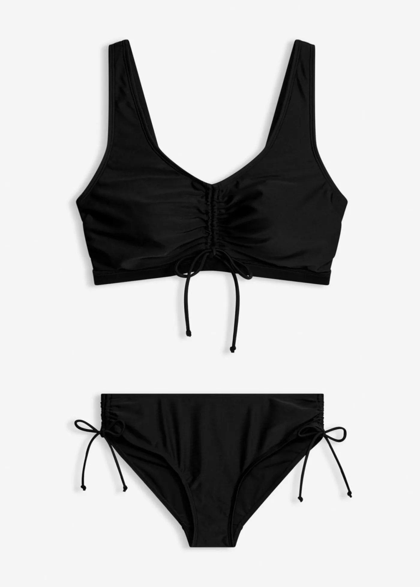 bonprix bonprix Novedades|Bikinis>Bikini tipo bustier (2 piezas) con cintas para anudar Negro