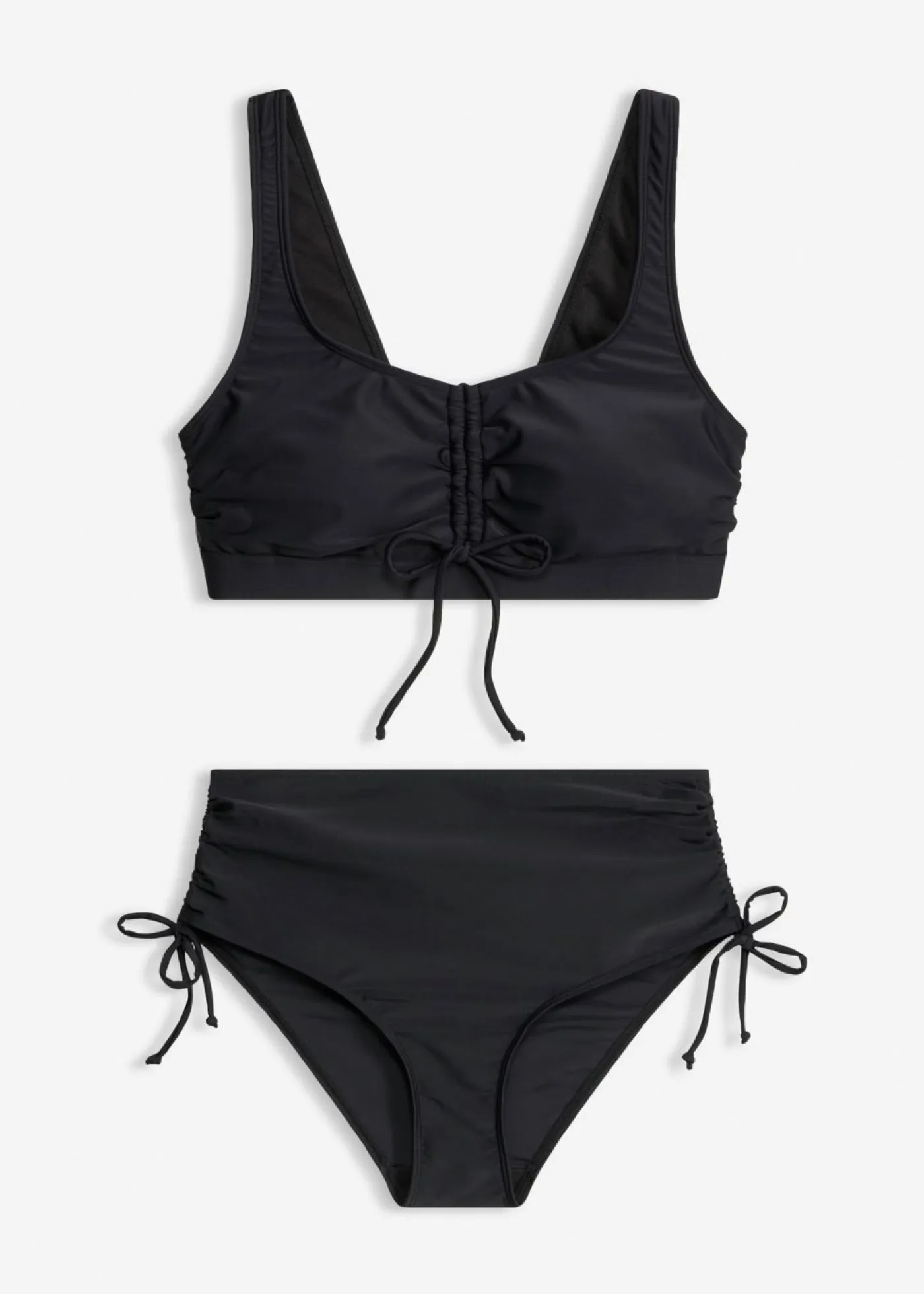 bonprix bonprix Bikinis>Bikini tipo bustier con cintas para anudar (2 piezas) Negro