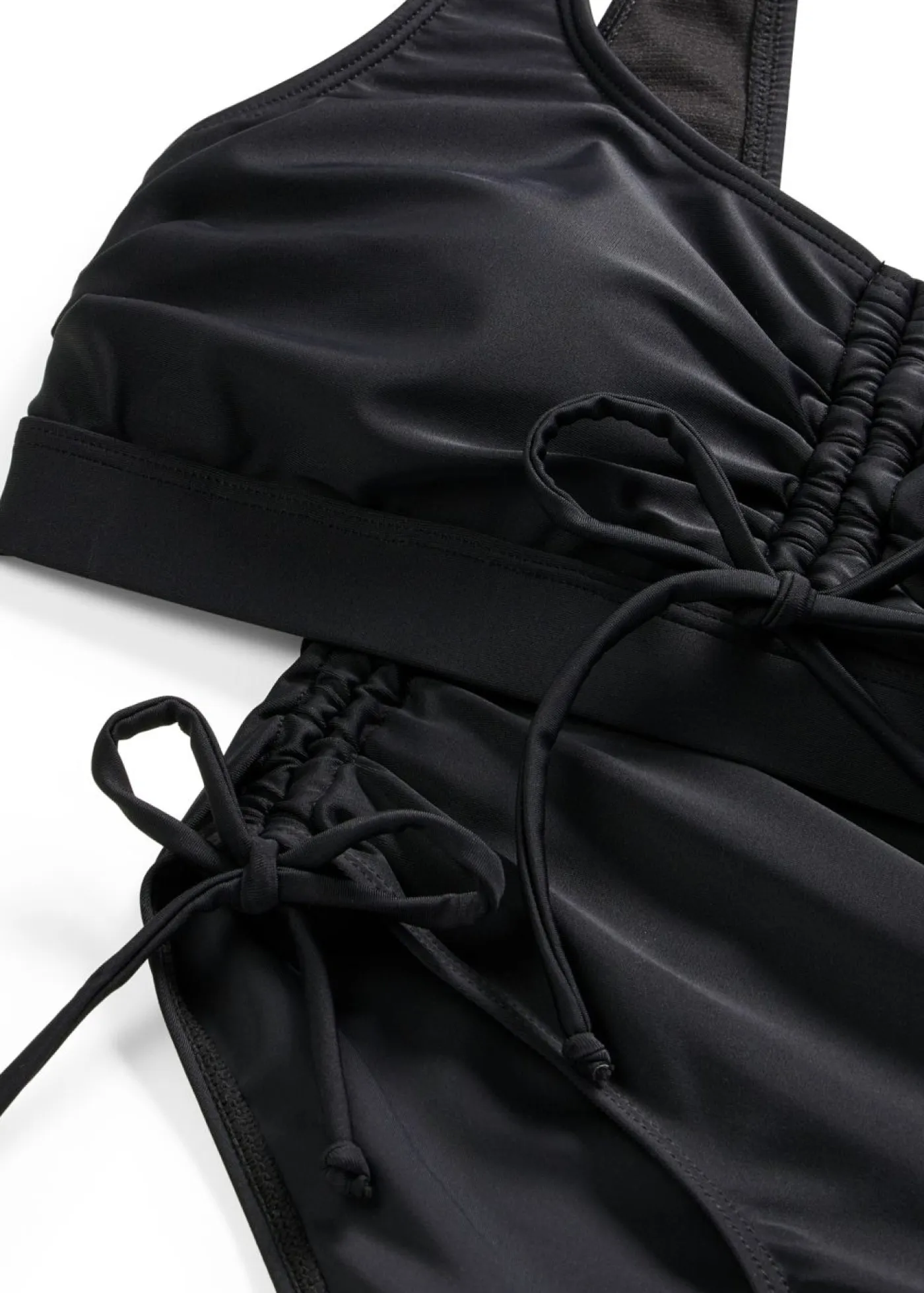 bonprix bonprix Bikinis>Bikini tipo bustier con cintas para anudar (2 piezas) Negro