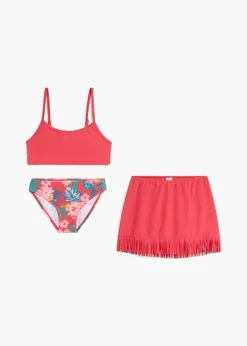 bonprix bonprix Bañadores Y Bikinis De Niña>Bikini y falda (3 piezas) Rosa hibisco