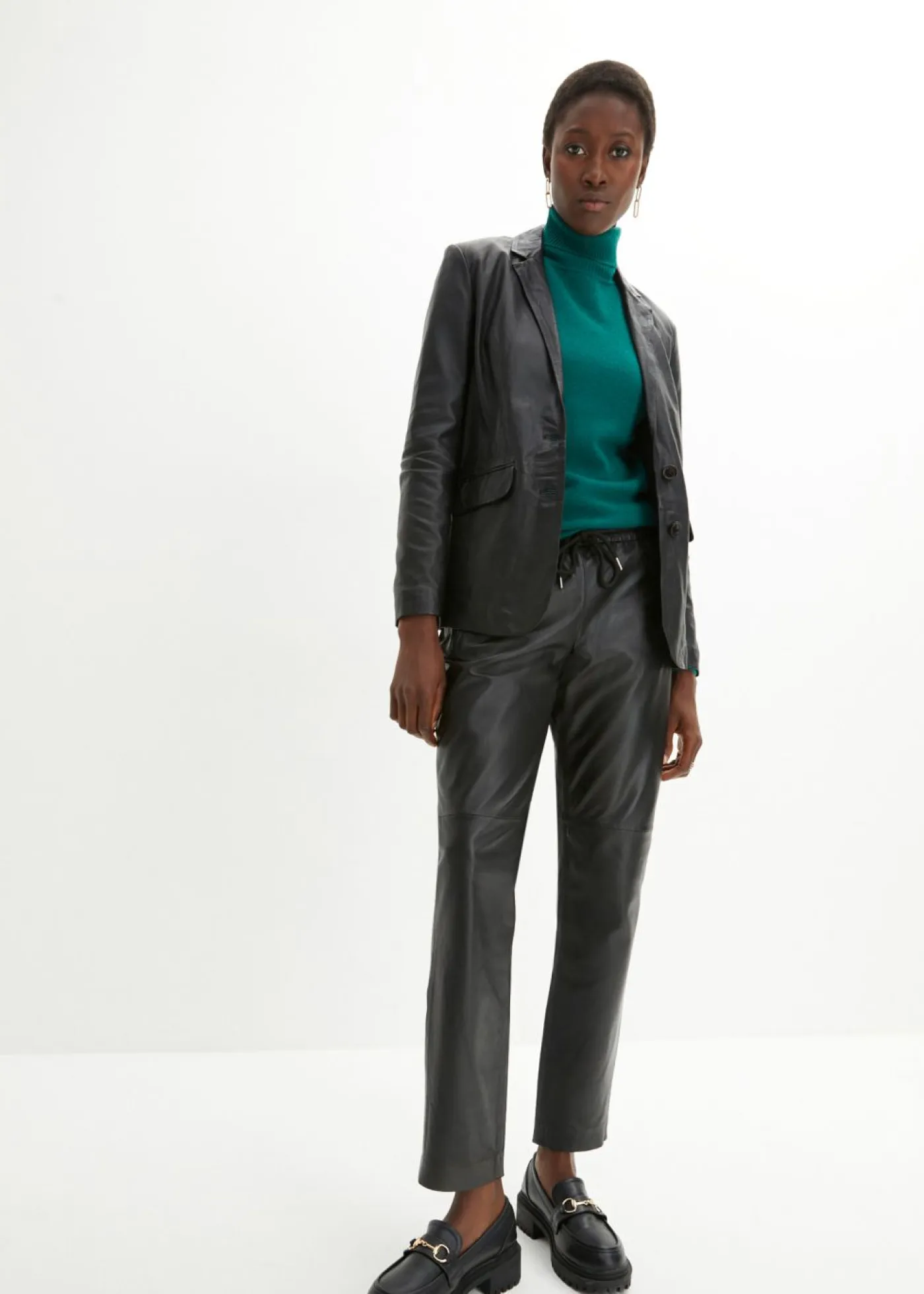 bonprix bonprix Premium|Blazers>Blazer con napa de borrego Negro