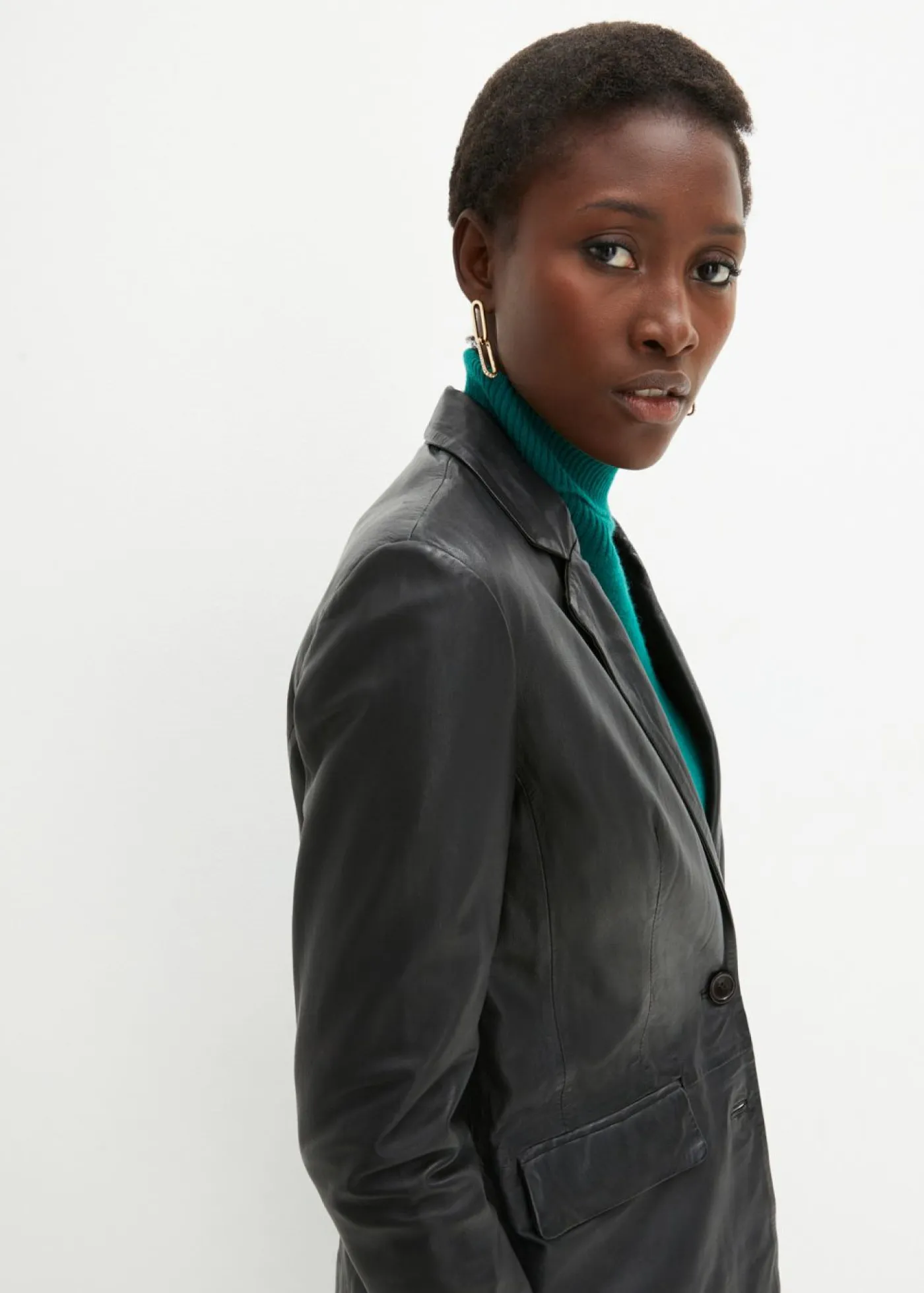 bonprix bonprix Premium|Blazers>Blazer con napa de borrego Negro