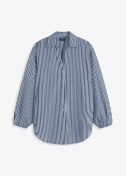 bonprix bonprix Camisas Y Blusas>Blusa azul ahumado/blanco rayas verticales