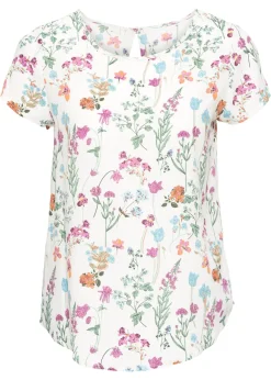 bonprix bonprix Camisas Y Blusas>Blusa Blanco lana de flores