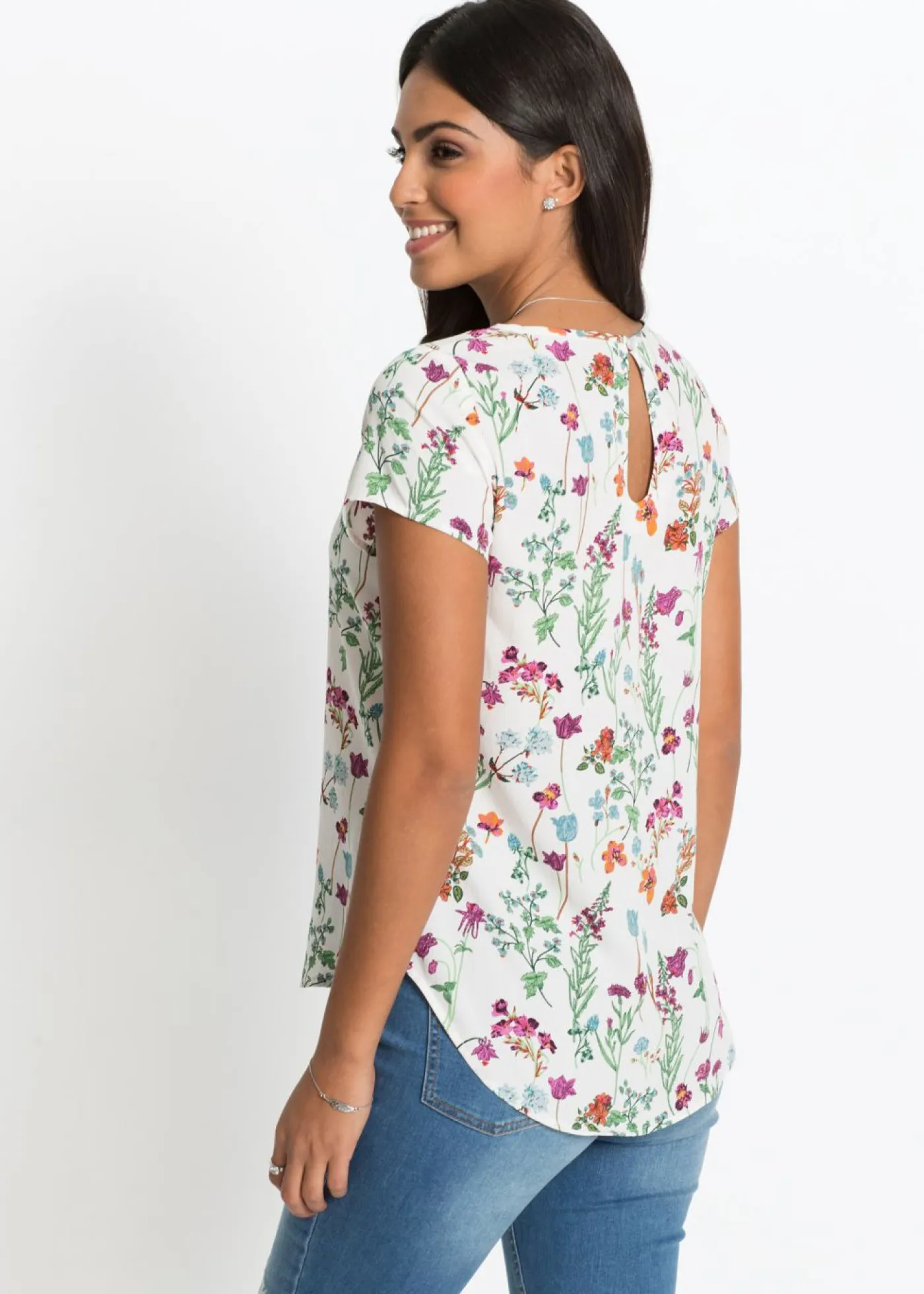 bonprix bonprix Camisas Y Blusas>Blusa Blanco lana de flores