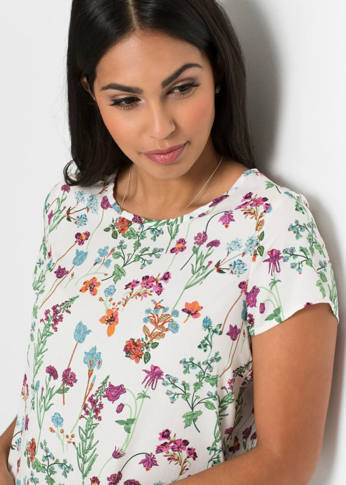 bonprix bonprix Camisas Y Blusas>Blusa Blanco lana de flores