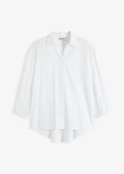 bonprix bonprix Camisas Y Blusas>Blusa asimétrica con mangas abullonadas Blanco