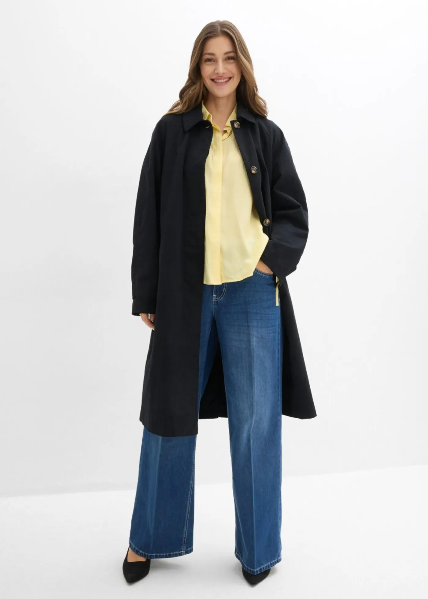 Mujer bonprix bonprix Blusa camisera de mezcla de viscosa fluida