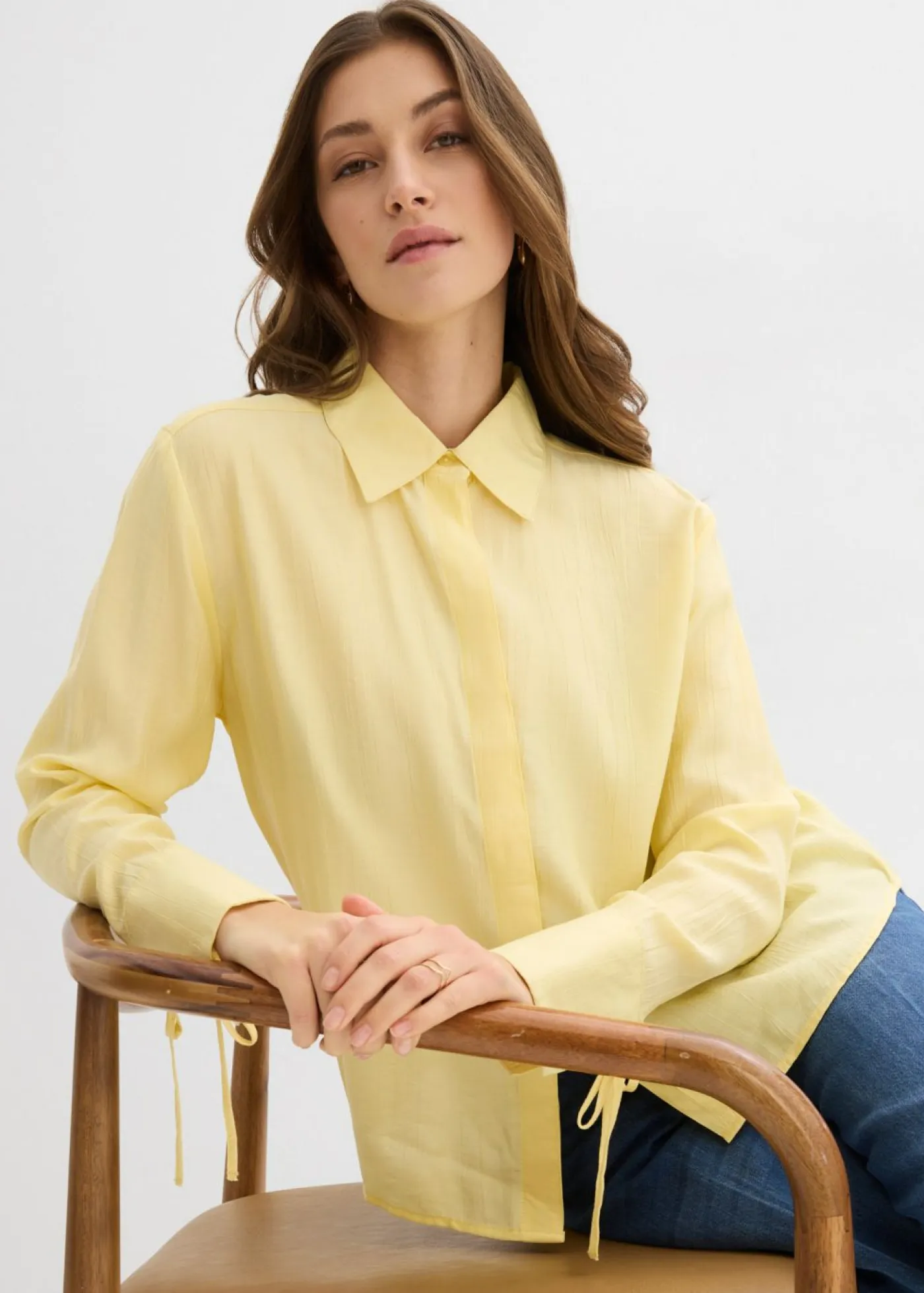 Mujer bonprix bonprix Blusa camisera de mezcla de viscosa fluida