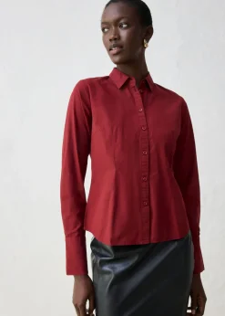 bonprix bonprix Camisas Y Blusas>Blusa con contenido de seda rojo castaño