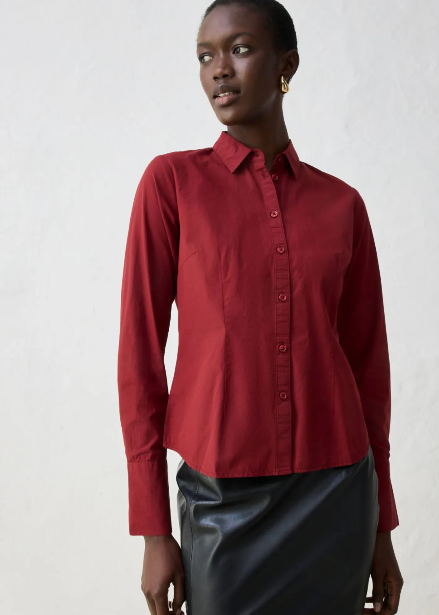 bonprix bonprix Camisas Y Blusas>Blusa con contenido de seda rojo castaño