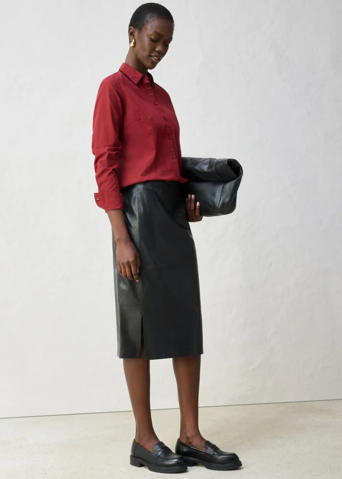 bonprix bonprix Camisas Y Blusas>Blusa con contenido de seda rojo castaño