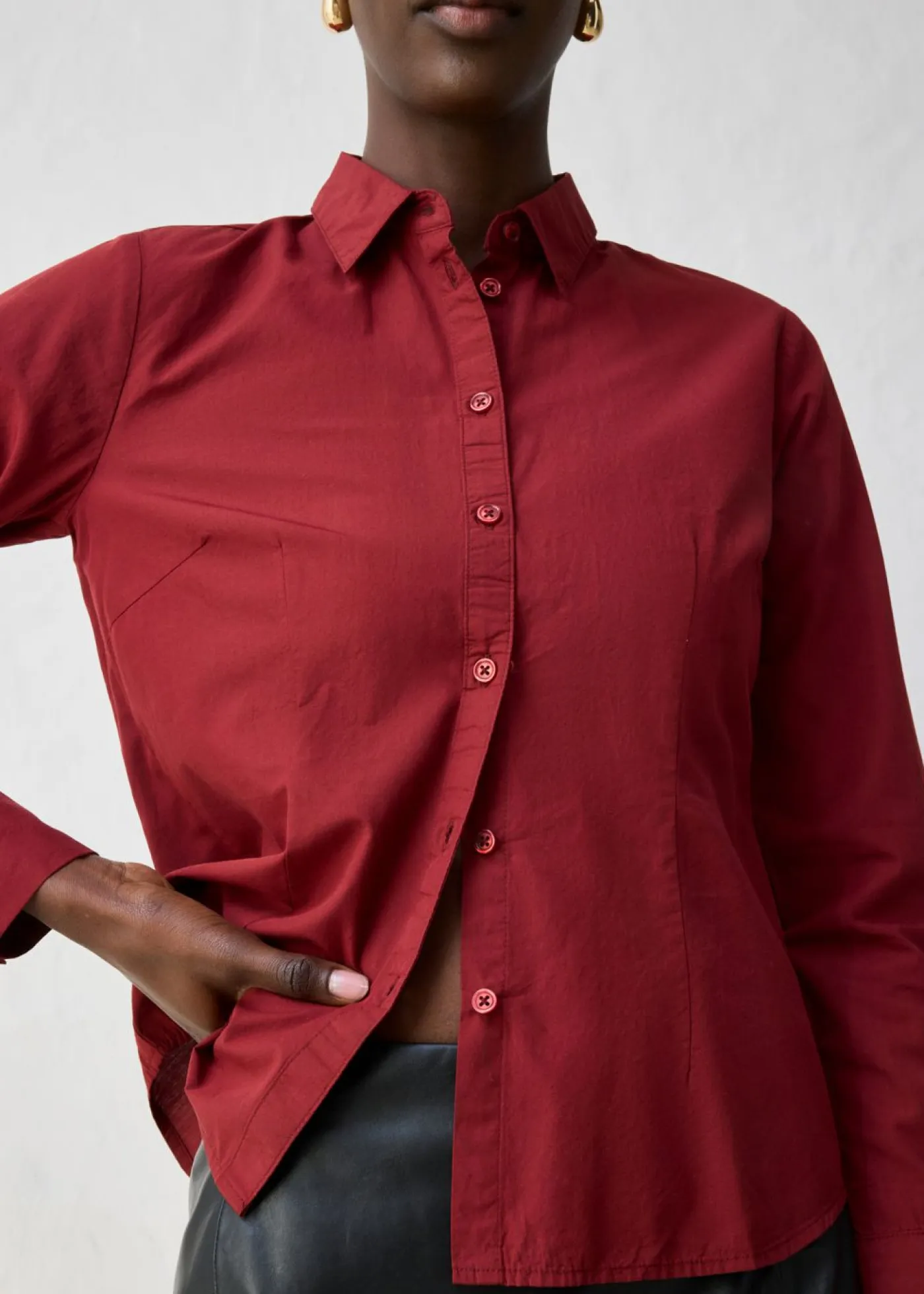 bonprix bonprix Camisas Y Blusas>Blusa con contenido de seda rojo castaño