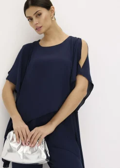 Mujer bonprix bonprix Blusa con cremallera con aspecto de capas