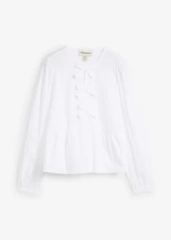 bonprix bonprix Camisas Y Blusas>Blusa con detalles de lazo Blanco