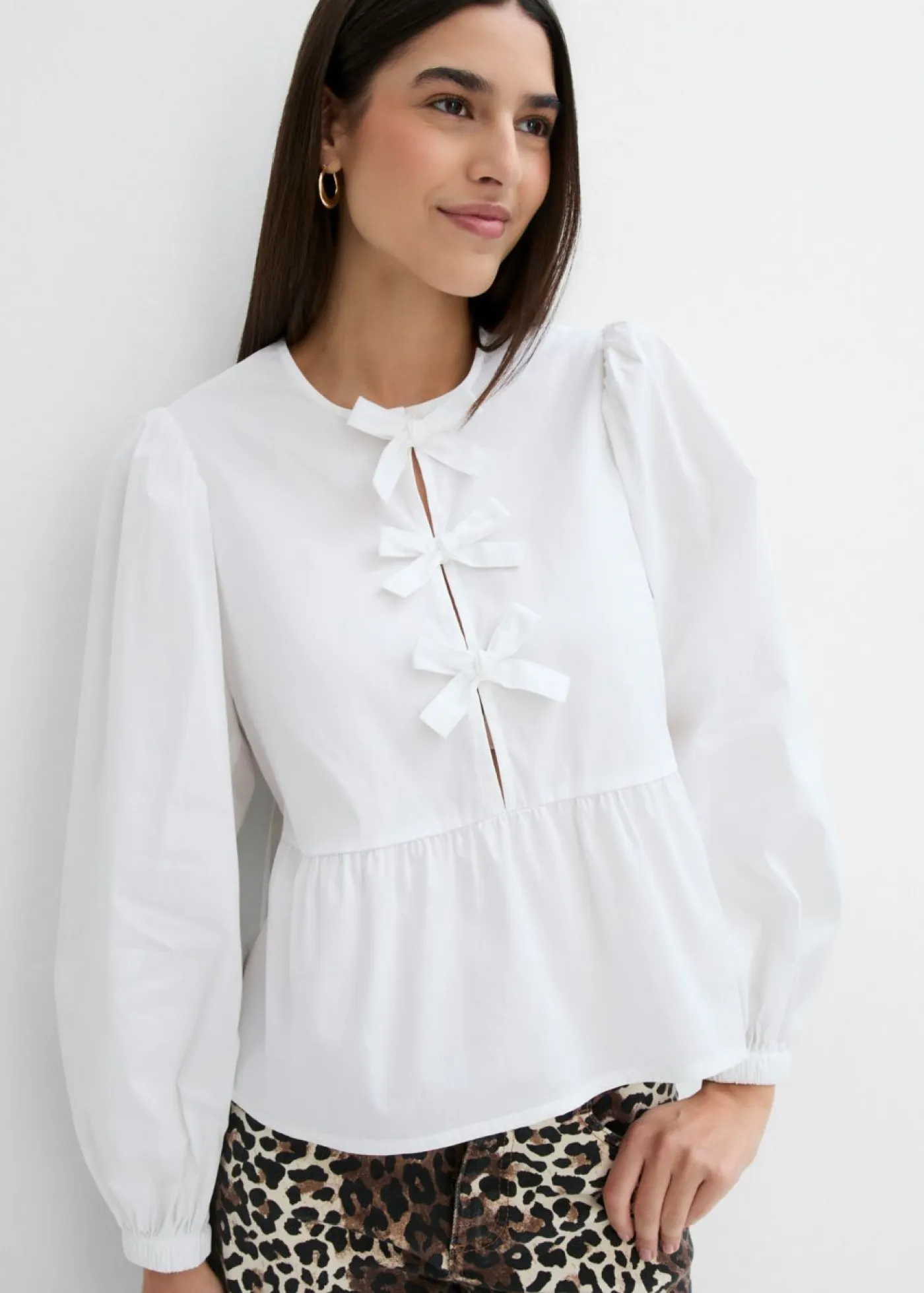 bonprix bonprix Camisas Y Blusas>Blusa con detalles de lazo Blanco