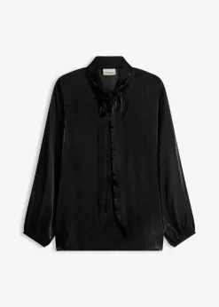 bonprix bonprix Camisas Y Blusas|Ropa Elegante>Blusa con lazo Negro