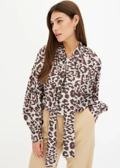 bonprix bonprix Camisas Y Blusas>Blusa con lazo estampado leo arena