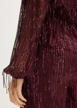 Mujer bonprix bonprix Blusa con lentejuelas y flecos