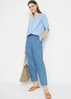 Mujer bonprix bonprix Blusa con lino y mangas 3/4