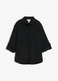 bonprix bonprix Camisas Y Blusas|Novedades>Blusa con mezcla de viscosa fluida Negro