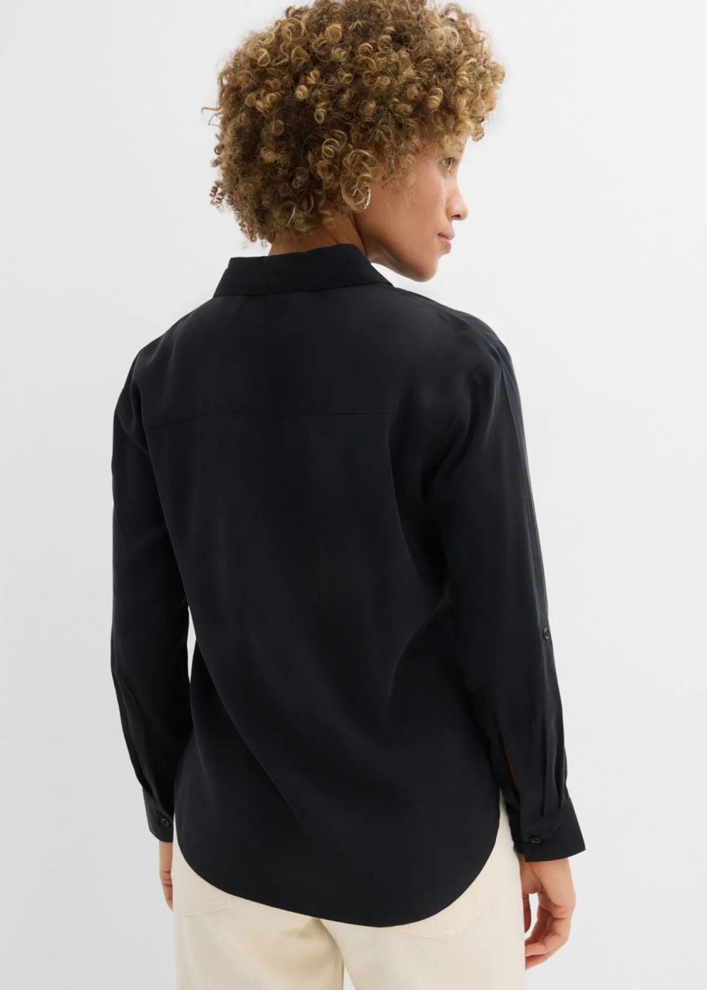 bonprix bonprix Camisas Y Blusas|Novedades>Blusa con mezcla de viscosa fluida Negro