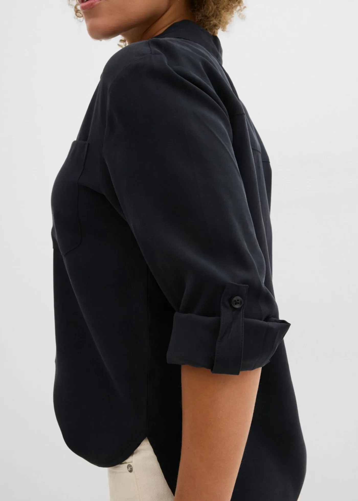 bonprix bonprix Camisas Y Blusas|Novedades>Blusa con mezcla de viscosa fluida Negro