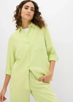 bonprix bonprix Camisas Y Blusas|Novedades>Blusa con mezcla de viscosa fluida Verde menta