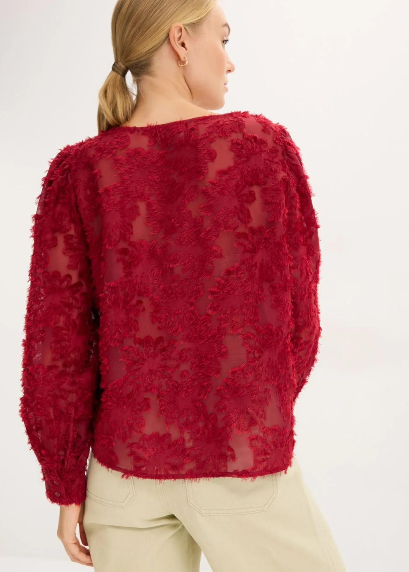 Mujer bonprix bonprix Blusa con patrón de flores estructurado