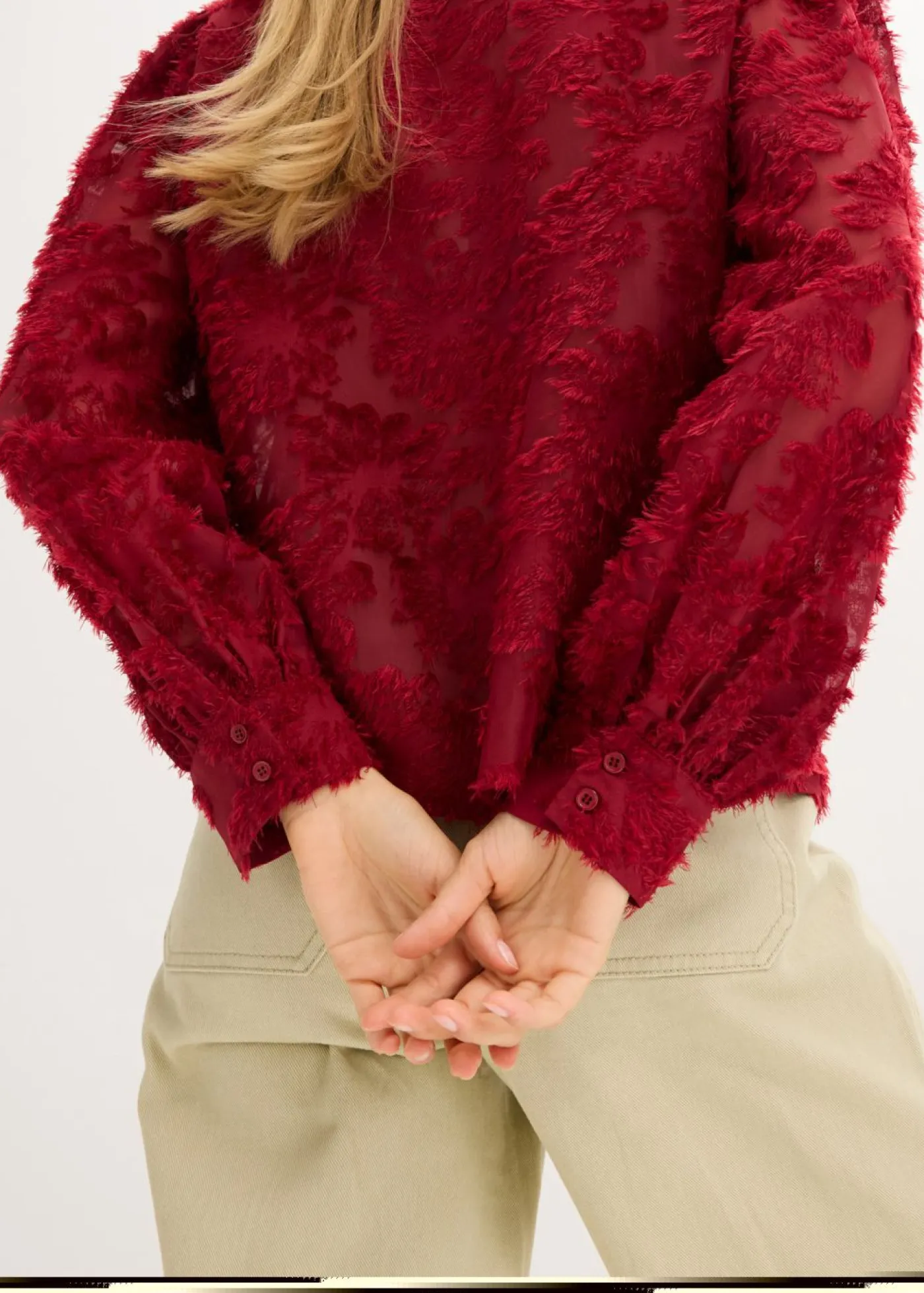 Mujer bonprix bonprix Blusa con patrón de flores estructurado