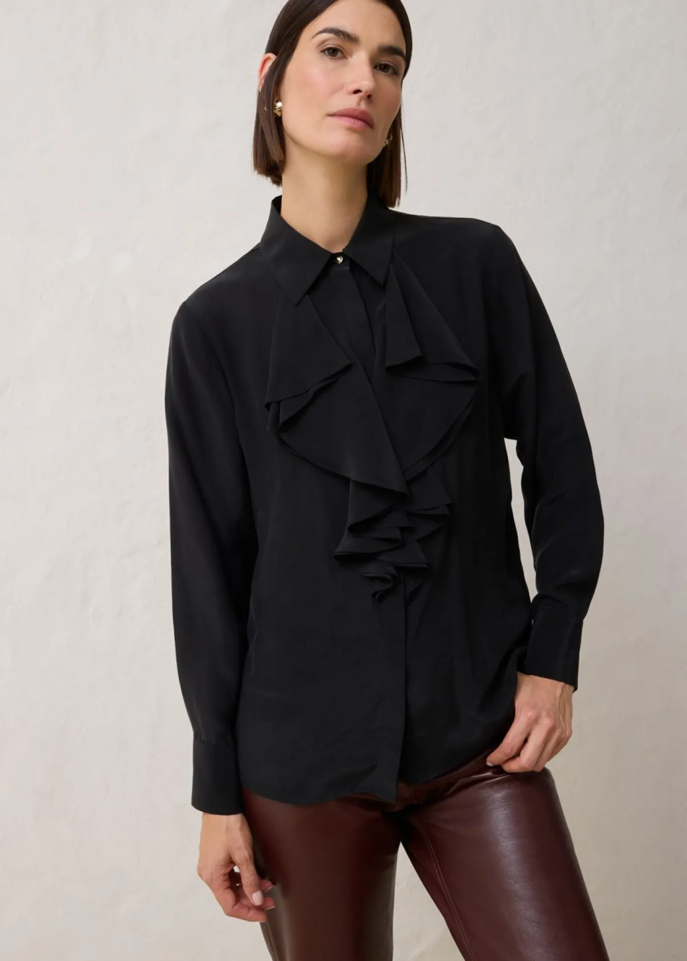 bonprix bonprix Premium|Camisas Y Blusas>Blusa con seda Negro