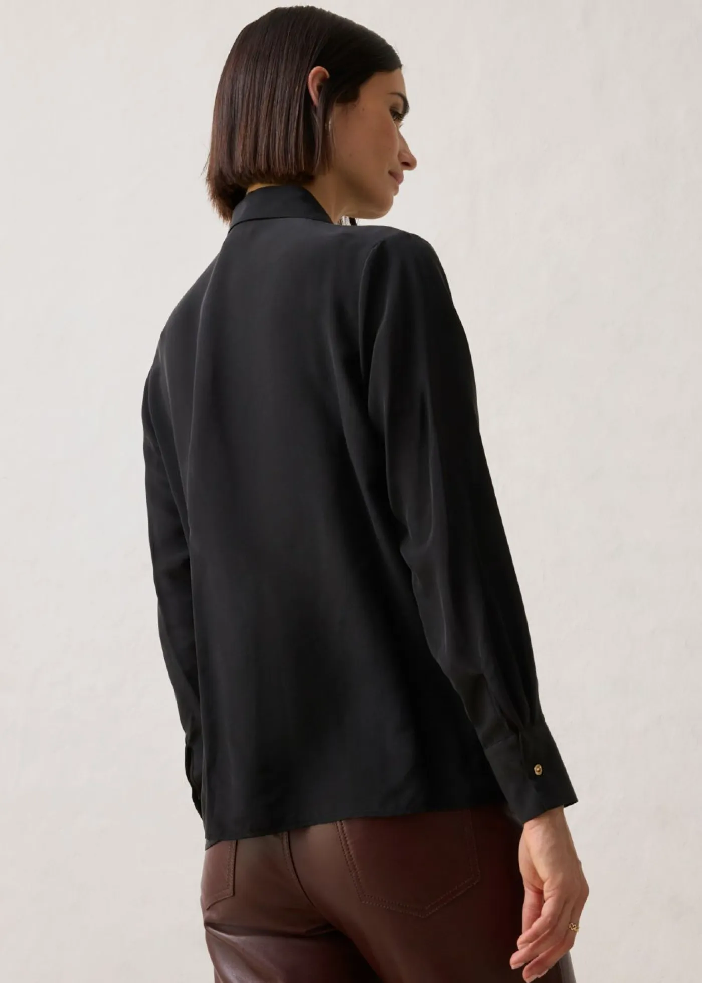 bonprix bonprix Premium|Camisas Y Blusas>Blusa con seda Negro