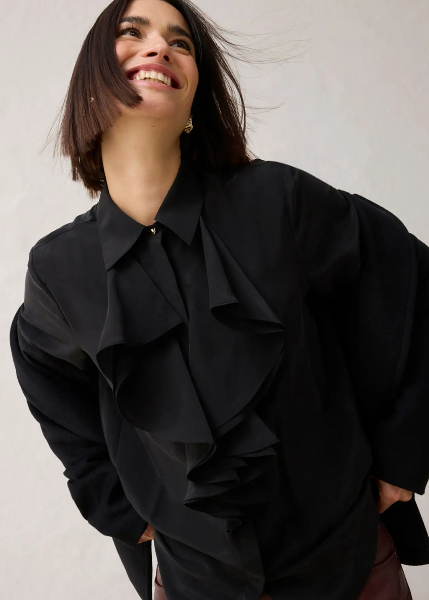 bonprix bonprix Premium|Camisas Y Blusas>Blusa con seda Negro