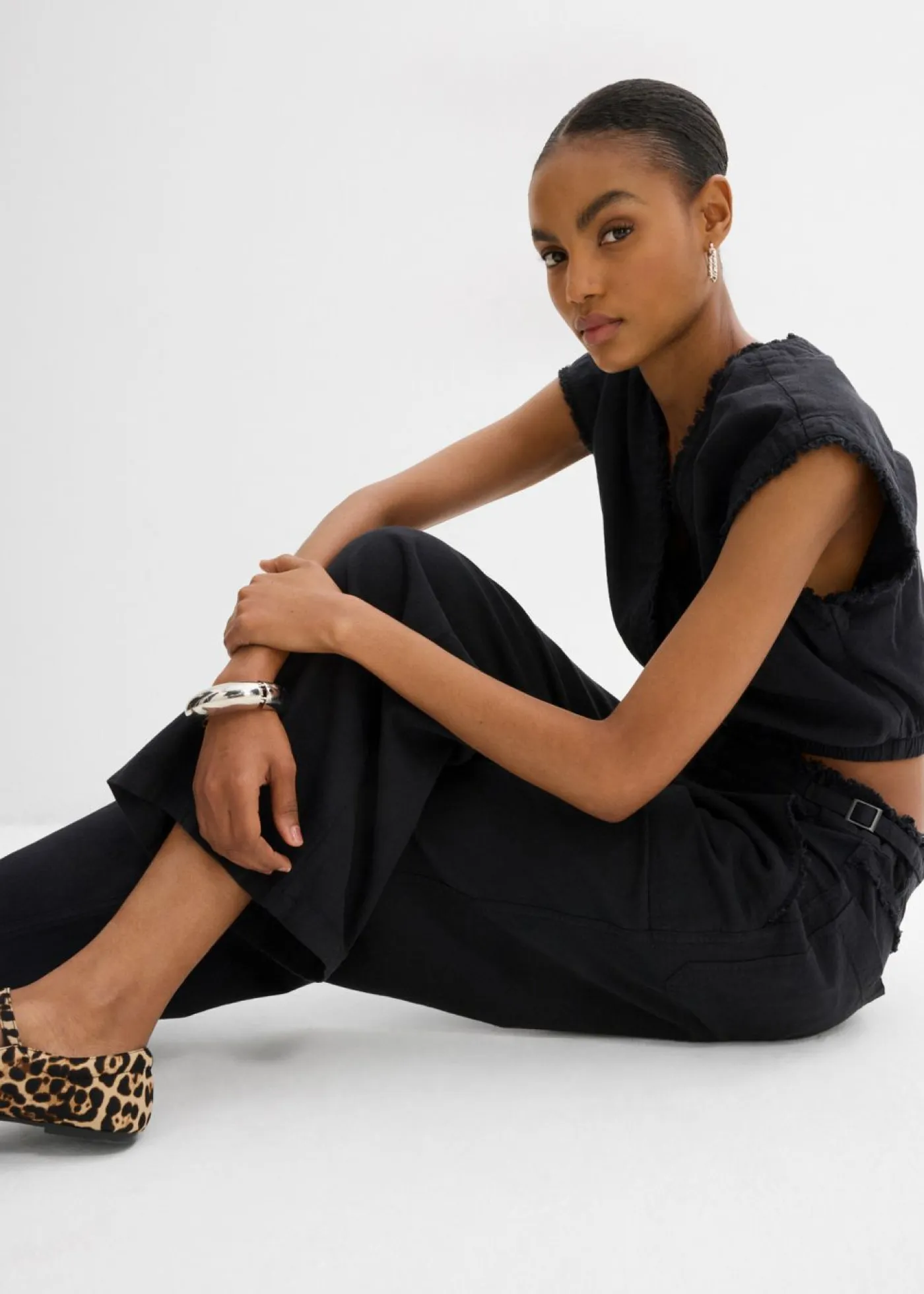 bonprix bonprix Camisas Y Blusas|Camisetas>Blusa corta Negro