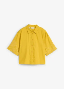 Mujer bonprix bonprix Blusa corta con contenido de seda